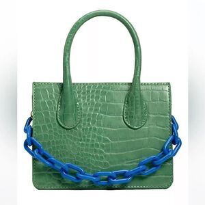 Like Dreams Kenzie Chain Croc Faux Leather Mini Crossbody Bag
